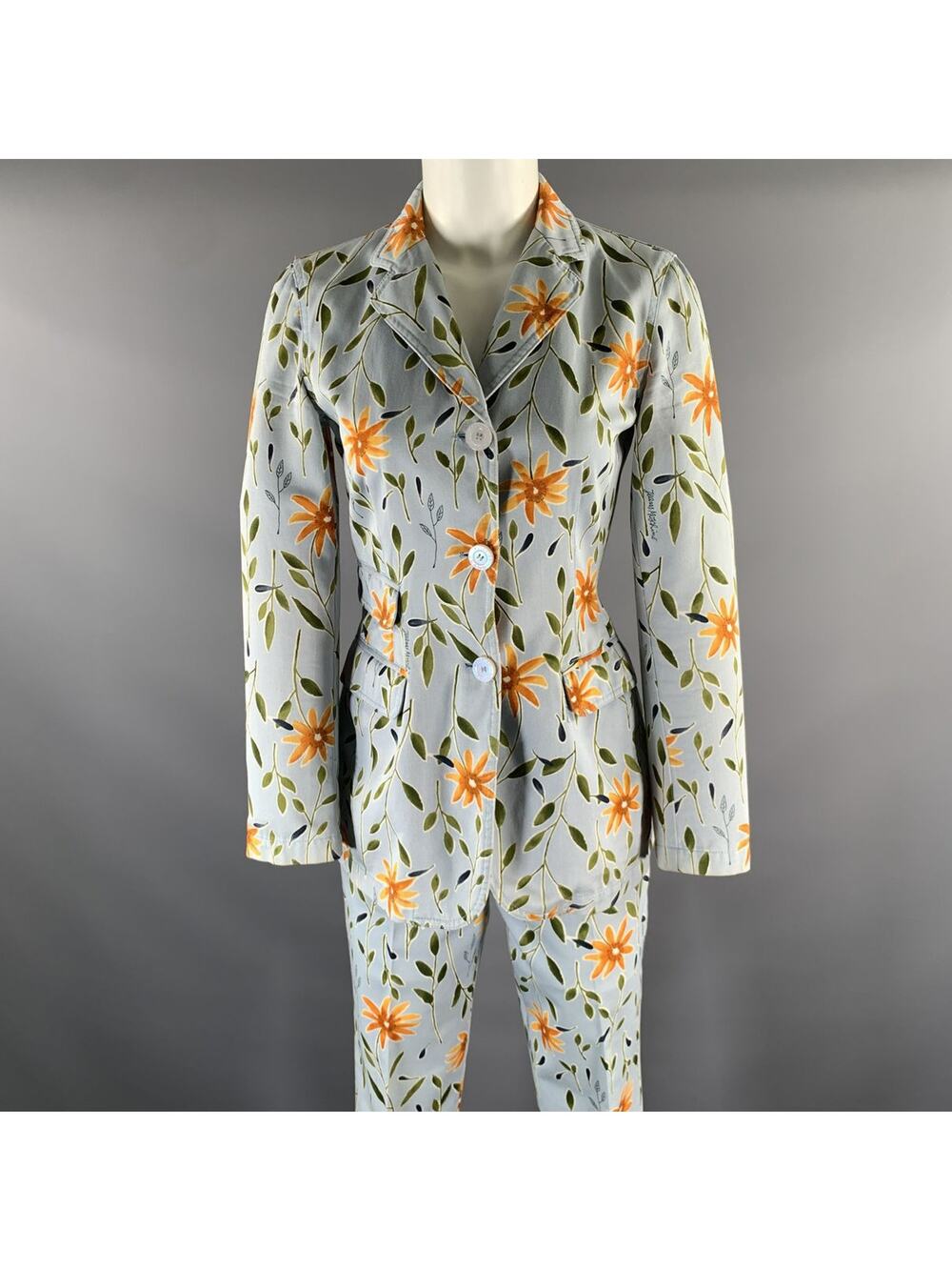 MOSCHINO Size 6 Orange Light Blue Floral Outfits & Sets